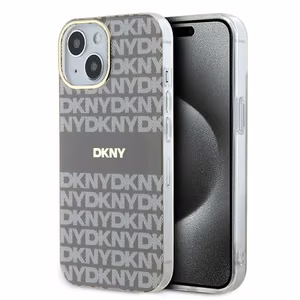 DKNY IML Mono ir juostelės Magnetinis dėklas iPhone 15 / 14 / 13 - smėlinė