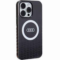 Audi IML Magnetinis dėklas su dideliu logotipu telefonui iPhone 15 Pro Max - juodas