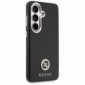 Guess dėklas Rhinestone Round Logo MagSafe for Samsung Galaxy S26 juodas