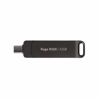 Flashdrive PATRIOT Rage R550 32GB 100 MB/S USB A+C Pasukamas dizainas (PE32GR550DSAD) Juoda