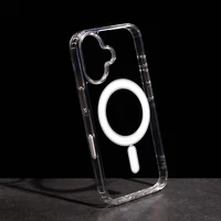Anti Shock 1,5 mm Mag dėklas for iPhone 16 6,1" skaidrus big hole + button