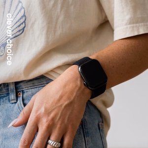 Crong Wave Band pintas Apple Watch dirželis, 44/45/46/49 mm, juodas