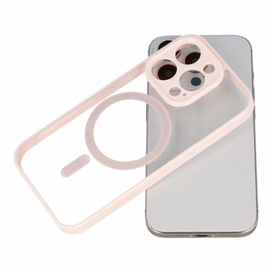 Akrilinis spalvotas magnetinis dėklas telefonui Samsung Galaxy S25 Ultra šviesiai rožinis