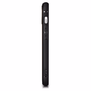 iCarer odinis Oil Wax dėklas padengtas natūralia oda iPhone 14 mėlyna