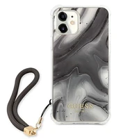 Guess GUHCP12SKSMAGR iPhone 12 mini 5.4 pilkas kietas dėklas Marble kolekcija