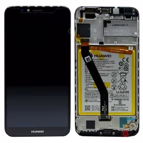 Ekranas Huawei Y6 2018/Y6 Prime 2018 su lietimui jautriu stikliuku ir rėmeliu ir baterija Black originalus (service pack)