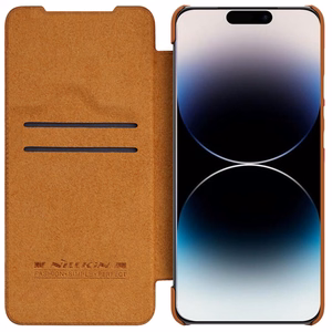 Dėklas Nillkin Qin Pro Leather Apple iPhone 14 Pro Max rudas