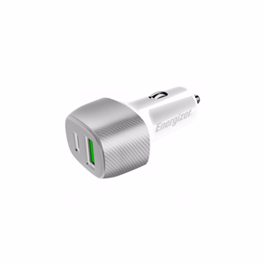 Автомобильное зарядное устройство Energizer Ultimate D38WS, USB-C + USB-A, 38 W PD + QC 3,0, бело-серебристый