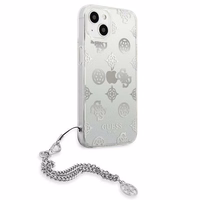 Guess GUHCP13SKPESI iPhone 13 mini 5.4" sidabrinis kietasis dėklas Peony Chain kolekcija