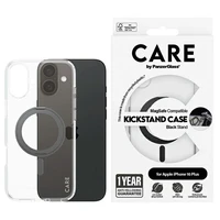CARE by PanzerGlass Funkcinis dėklas telefonui su stovu iPhone 16 Plus 6.7" juodas/juodas Magnetinis 1323