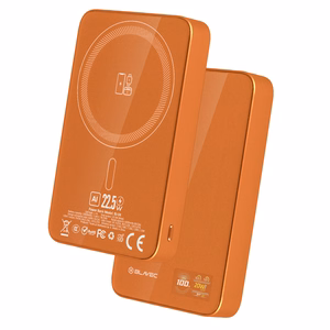 Blavec išorinė baterija 10000mAh BJ-04 Slim 13,5mm - Type C - 22,5W magnetinė Magsafe 3 in 1 (PBBJ04-MC10O) oranžinė stiklas