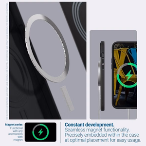 Caseology Parallax Mag MagSafe dėklas telefonui iPhone 14 Plus – matinis juodas