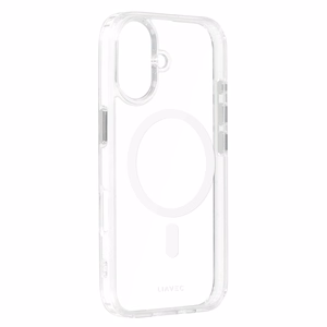 Liavec Blizgus Magnetinis Skaidrus dėklas telefonui Iphone 16 balta
