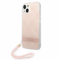 Guess GUOHCP14MH4STP iPhone 14 Plus 6.7 "rožinis / rožinis kietas dėklas 4G spauda Dirželis