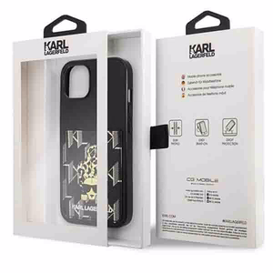 Чехол Karl Lagerfeld Karlimals Cardslot для iPhone 13 — чёрный