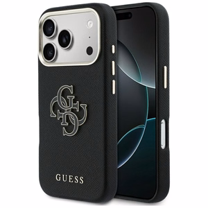 Guess FW dėklas su dervos logotipu iPhone 17 Pro Max - juodas