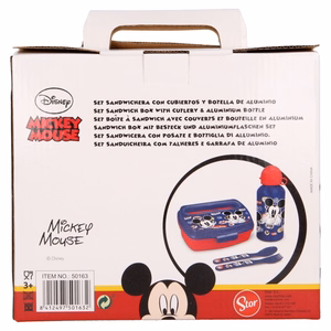 Mickey Mouse pietų dėžutės rinkinys su 400 ml gertuve ir stalo įrankiais
