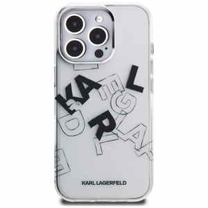 Karl Lagerfeld IML eskizuota grafika dėklas telefonui iPhone 16 Pro - skaidrus