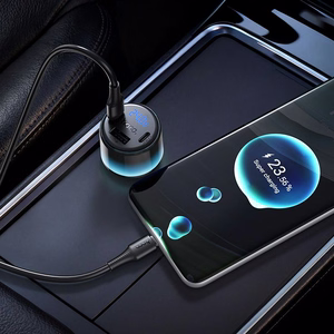 Automobilinis įkroviklis Hoco Z69B, USB-A + 2 × USB-C, PD QC3.0, 57 W, juodas