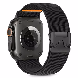 Tech-Protect нейлоновый ремешок с застежкой для Apple Watch 44 / 45 / 46 / 49 mm — черный