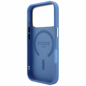 Guess Embossed 4G Classic MagSafe dėklas, skirtas iPhone 17 Pro / 18 Pro, mėlynas