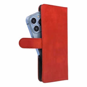 Universalus knygos tipo dėklas BENDRAS dydis L iPhone 6 Plus / 7 Plus / 8 Plus / XS Max / 11 Pro Max / Samsung S20 FE / S21 FE / S10 Plus / A10 / A32 / A54 / Xiaomi 12 Lite / Huawei P30 Pro raudonas