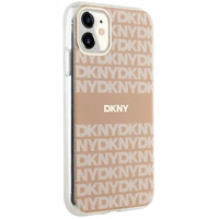 DKNY IML mono ir juostos magnetinis dėklas iPhone 11 / Xr - rožinis
