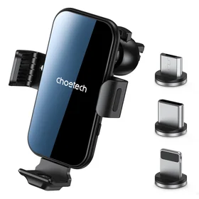 Automobilinis laikiklis-įkroviklis Choetech 15W Electric Car Wireless Charger With Magnetic Head T201-F juodas