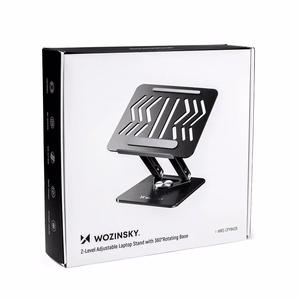 Wozinsky WRS-CPY84SB 360 aliuminis nešiojamojo kompiuterio ir planšetės stovas + nemokamas išmaniojo telefono stovas - juodas