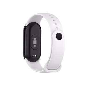 SILIKONINIS DIRŽELIS MI BAND 8/M8 (2). BALTAS