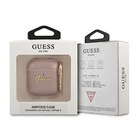 Guess GUA2SASMP Dėklas AirPods rožinis Saffiano Script Metal kolekcija