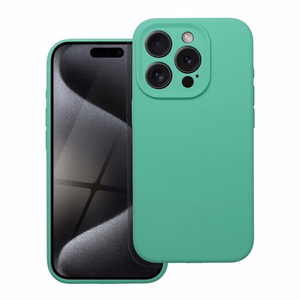 Silikoninis 2mm dėklas telefonui IPHONE 15 Pro mėtų