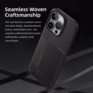 Rock Itin plonas Aramido pluošto Kevlar 600D dėklas Iphone 16 Pro juodas