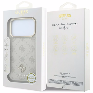 Guess Stripe Peony 4G Logo MagSafe dėklas, skirtas iPhone 18 Pro / 17 Pro – spalva: smėlio
