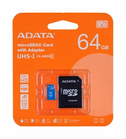 ADATA 64GB, microSDHC, Class 10 UHS-I Klasės 10