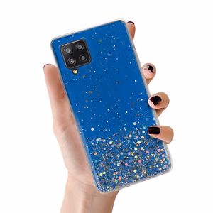 Brilliant skaidrus dėklas telefonui Samsung Galaxy A42 5G tamsiai mėlynas