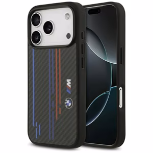Dėklas telefonui BMW M Kevlar Lines & Logo MagSafe Case for iPhone 17 Pro - juodas