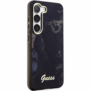 Guess GUHCS23SHTMRSK S23 S911 juodas/juodas kietas dėklas Golden Marble Collection