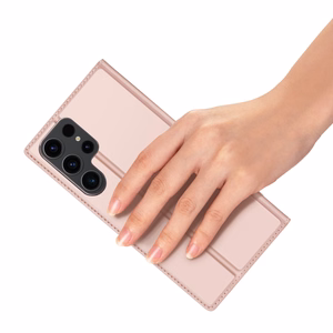 Dux Ducis Skin Pro dėklas telefonui Samsung S24 Ultra su atvartu - rožinis