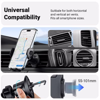 Crong Carclip Air Vent - universalus Car Air Vent laikiklis (juodas)