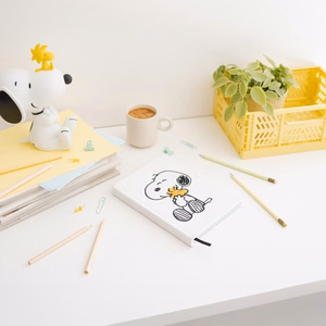 Snoopy Lazy Days A5 užrašų knygelė pliušiniu viršeliu
