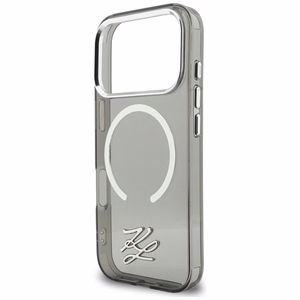 Karl Lagerfeld IML KL Script Logo MagSafe Dėklas for iPhone 17 Pro Max - juodas