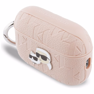 Karl Lagerfeld Monogram Karl & Choupette Head Dėklas for AirPods Pro 3 - rožinis