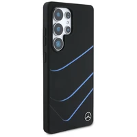 Mercedes Silikoninis Kontrastingos kreivės Magnetinis dėklas Samsung Galaxy S25 Ultra - juodas