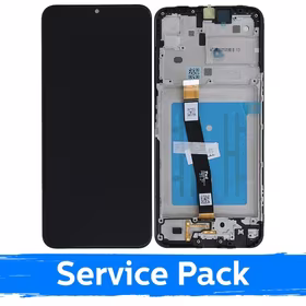 Ekranas skirtas Samsung A226 A22 5G juodas su rėmeliu (Service Pack)