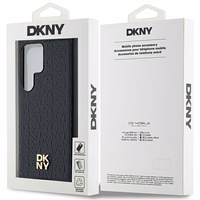 DKNY Odinis rašto metalinis logotipas Magnetinis dėklas telefonui Samsung Galaxy S24 Ultra - juodas