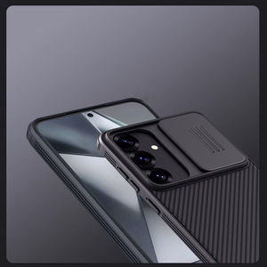 Nillkin CamShield Pro dėklas telefonui Samsung Galaxy S25 su kameros dangteliu - Juodas