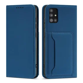 Magnetinis kortelių dėklas Xiaomi Redmi Note 11 Pro piniginė kortelių laikiklis mėlynas