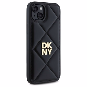 DKNY Quilted Stack Logo dėklas telefonui iPhone 15 Plus - juodas