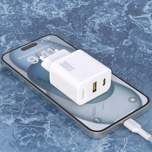 Dudao A27TCEU PD 30W GaN USB-A USB-C Wall Įkroviklis with USB-C Laidas - Baltas
